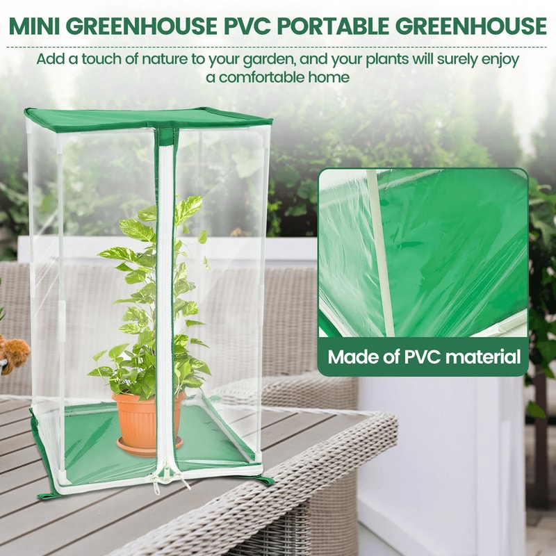 Portable Mini Greenhouse PVC Plant Cover With Stakes For Outdoor Gardening 1