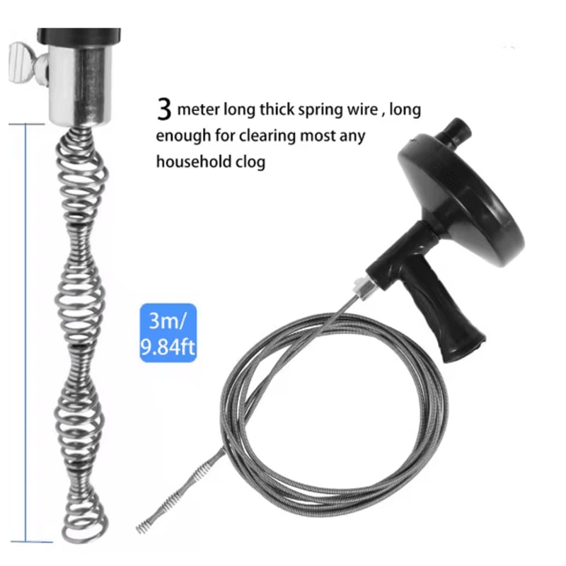 Manual Drain Snake Auger Pipe Cleaning Tool With Non Slip Handle 2