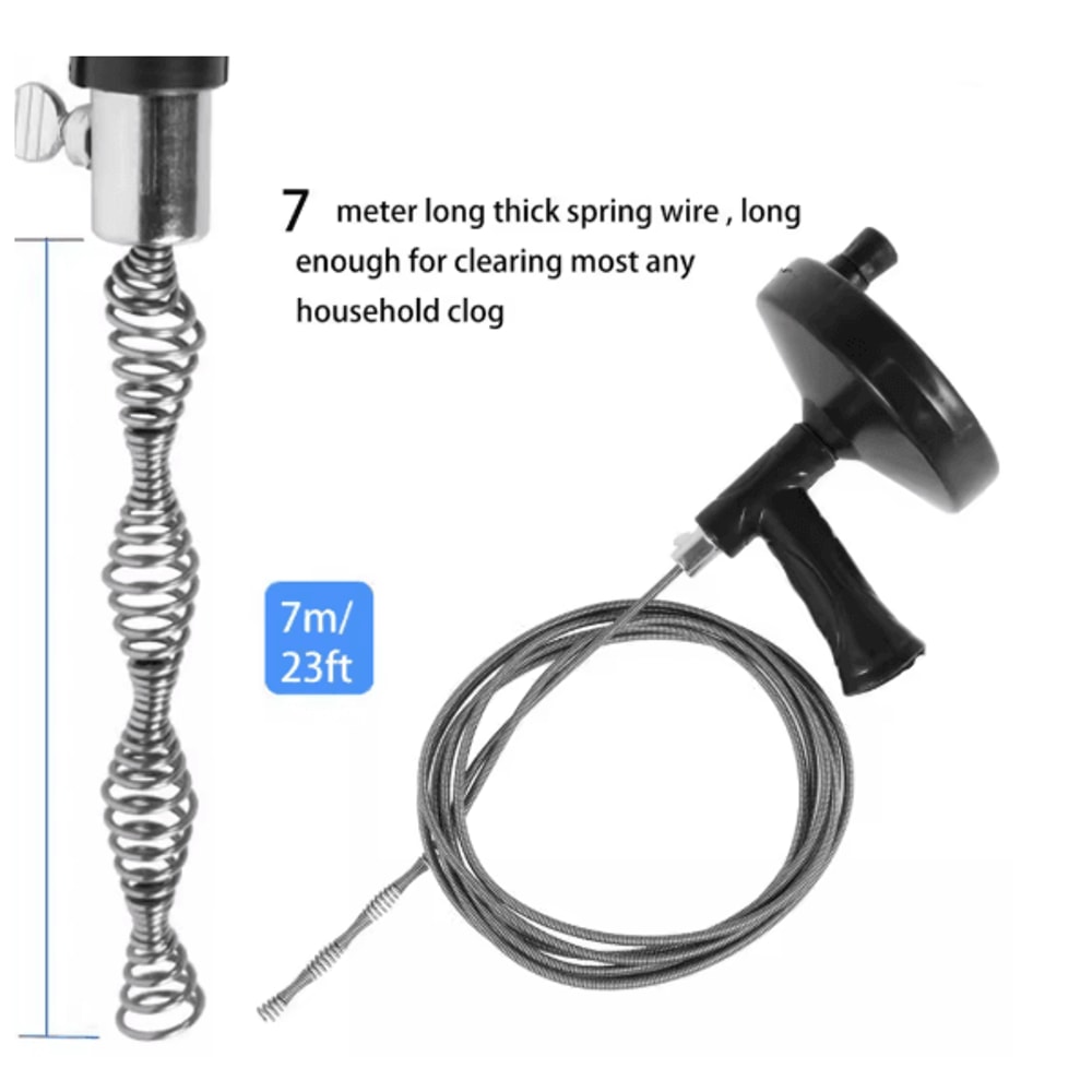 Manual Drain Snake Auger Pipe Cleaning Tool With Non Slip Handle 3