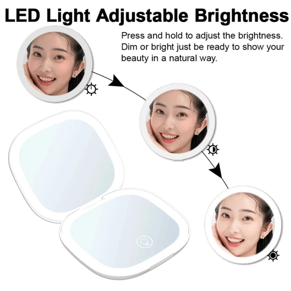 Portable LED Makeup Mirror With 3x Magnification Touch Control And USB Charging 2