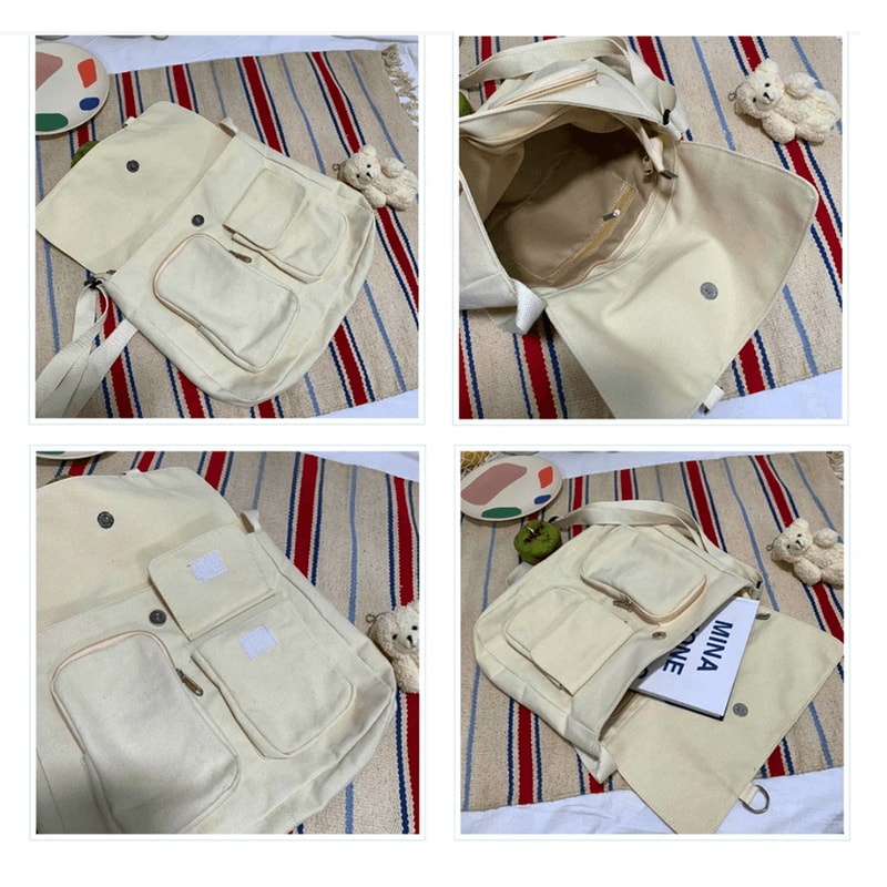 Canvas Crossbody Bag For Women Large Capacity Casual Shoulder Bag 0