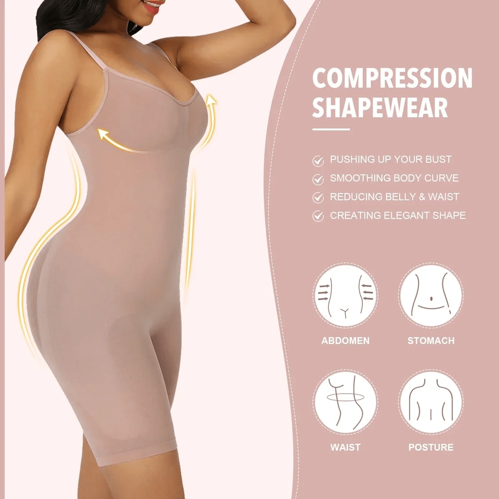 Seamless One Piece Shapewear Bodysuit With Tummy Control And Waist Cincher 0