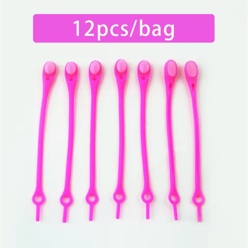 Stretch Silicone No Tie Shoelaces Elastic Shoe Laces Set Of 12 10