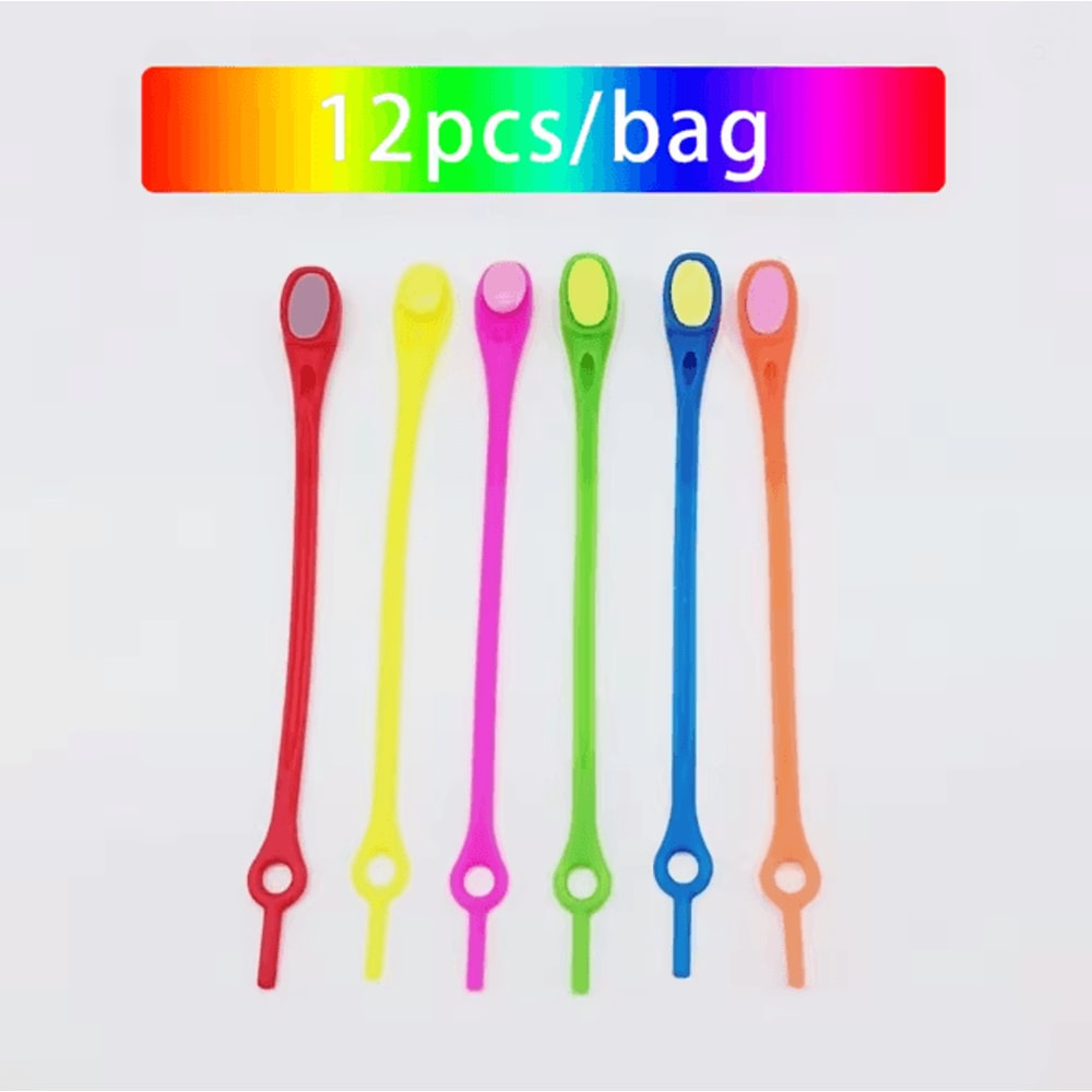 Stretch Silicone No Tie Shoelaces Elastic Shoe Laces Set Of 12 15