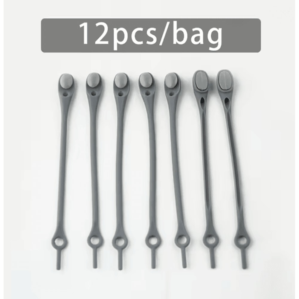 Stretch Silicone No Tie Shoelaces Elastic Shoe Laces Set Of 12 7