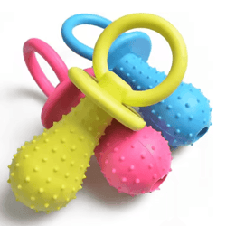 rubber pacifier dog chew toy interactive teeth cleaning soother