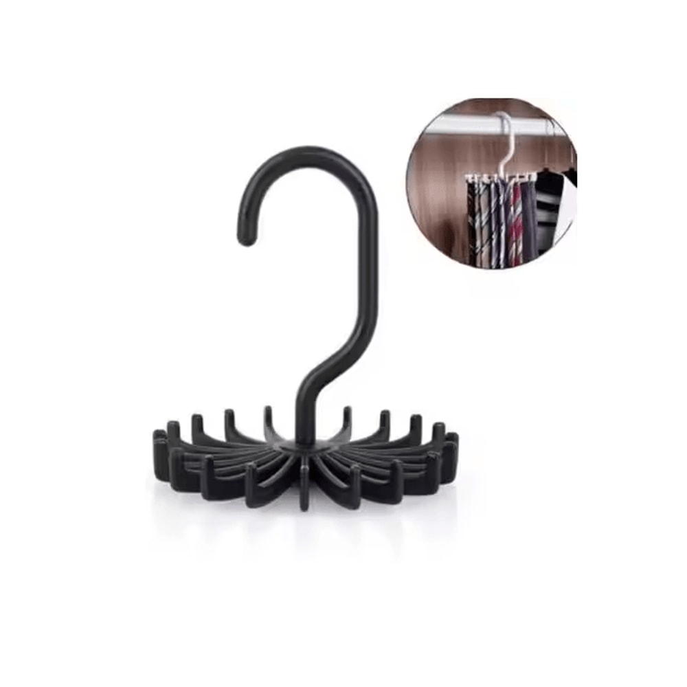360 Degree Rotating Scarf Tie Belt Organizer Hanger With 20 Hooks 5
