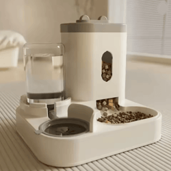 automatic pet feeder with water fountain large capacity food dispenser