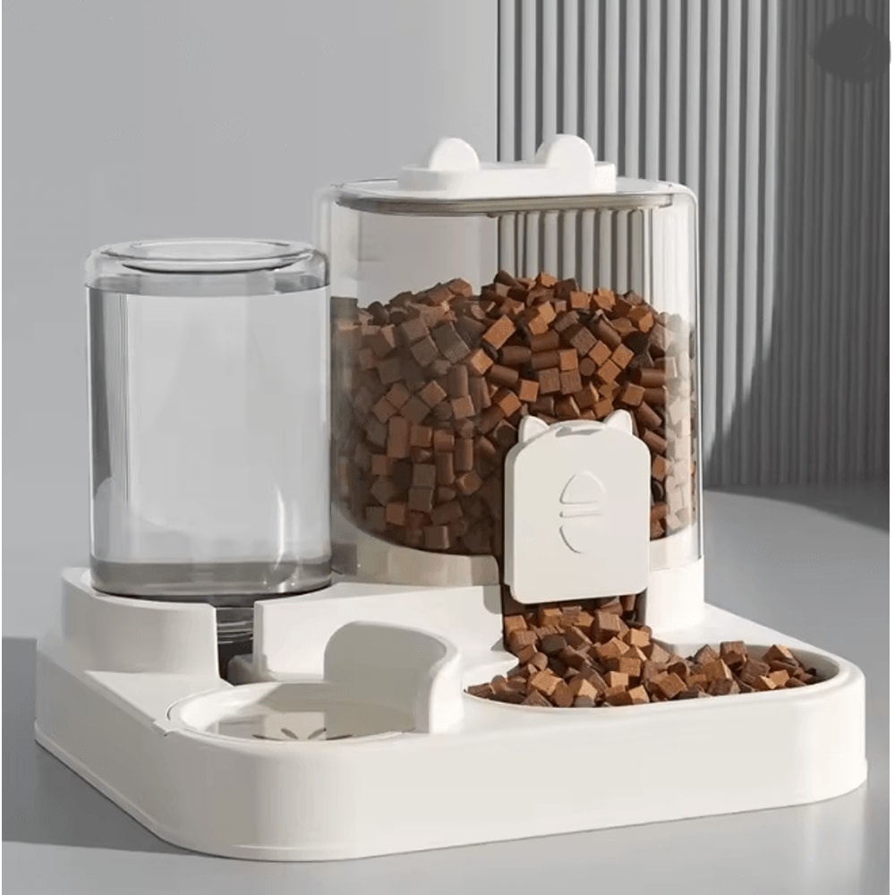 Automatic Pet Feeder With Water Fountain Large Capacity Food Dispenser 4