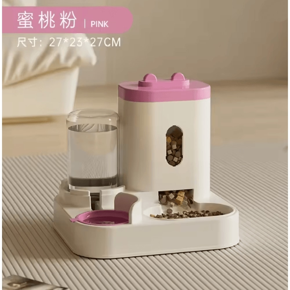 Automatic Pet Feeder With Water Fountain Large Capacity Food Dispenser 6