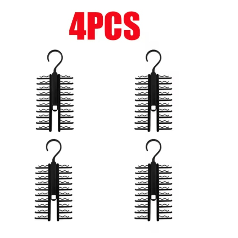 360 Rotating Tie Hanger Organizer With Non Slip Clips 2