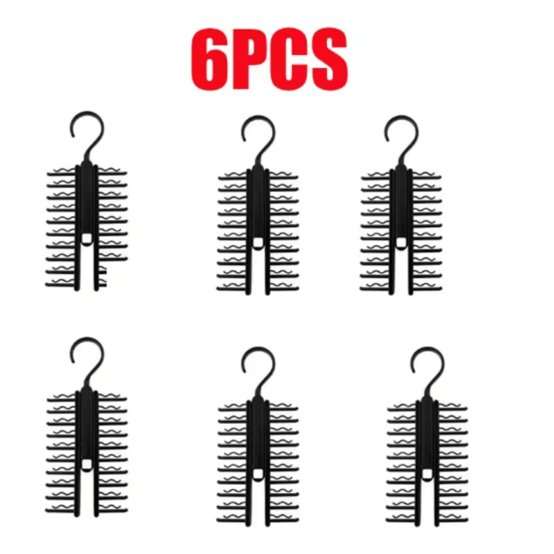 360 Rotating Tie Hanger Organizer With Non Slip Clips 5