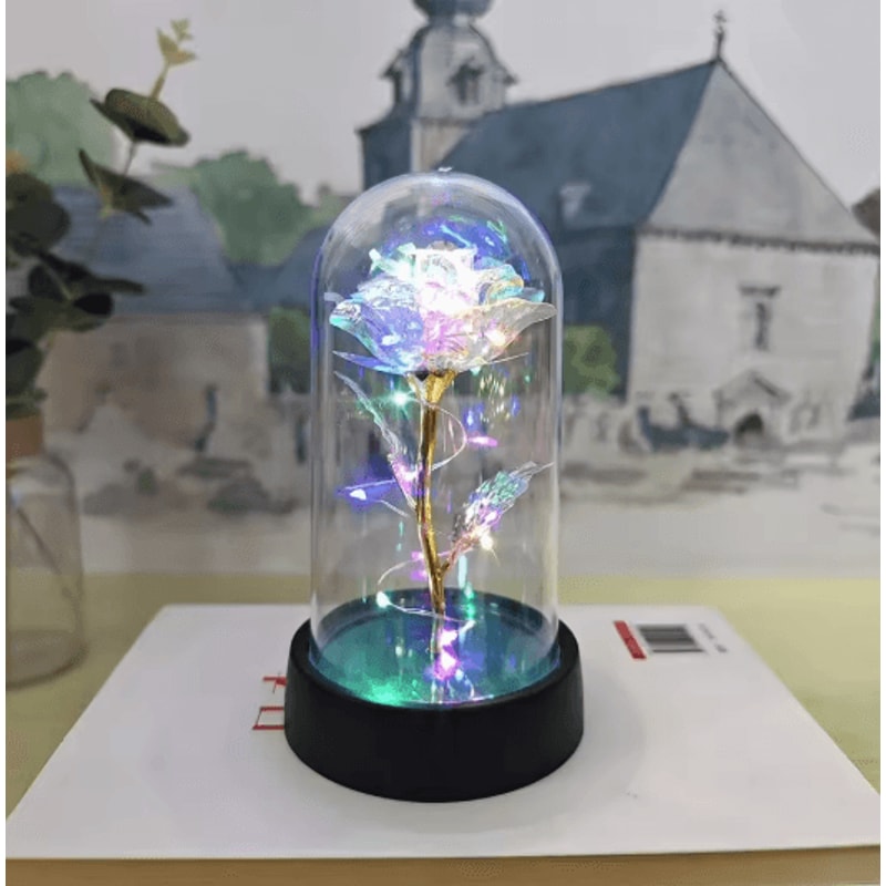 Eternal Rose LED Light Gift Romantic Artificial Flower Decor 12