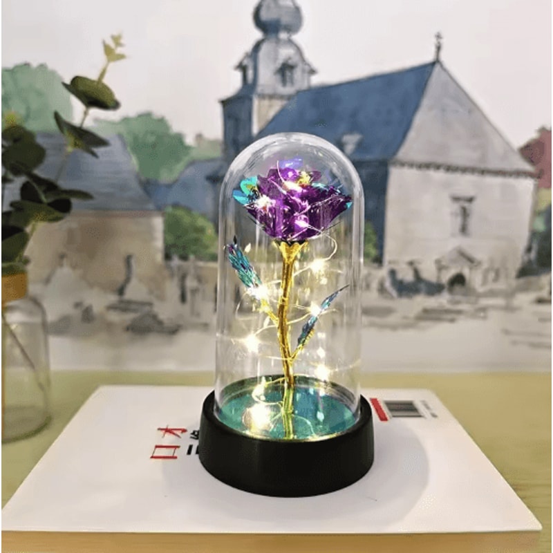 Eternal Rose LED Light Gift Romantic Artificial Flower Decor 4