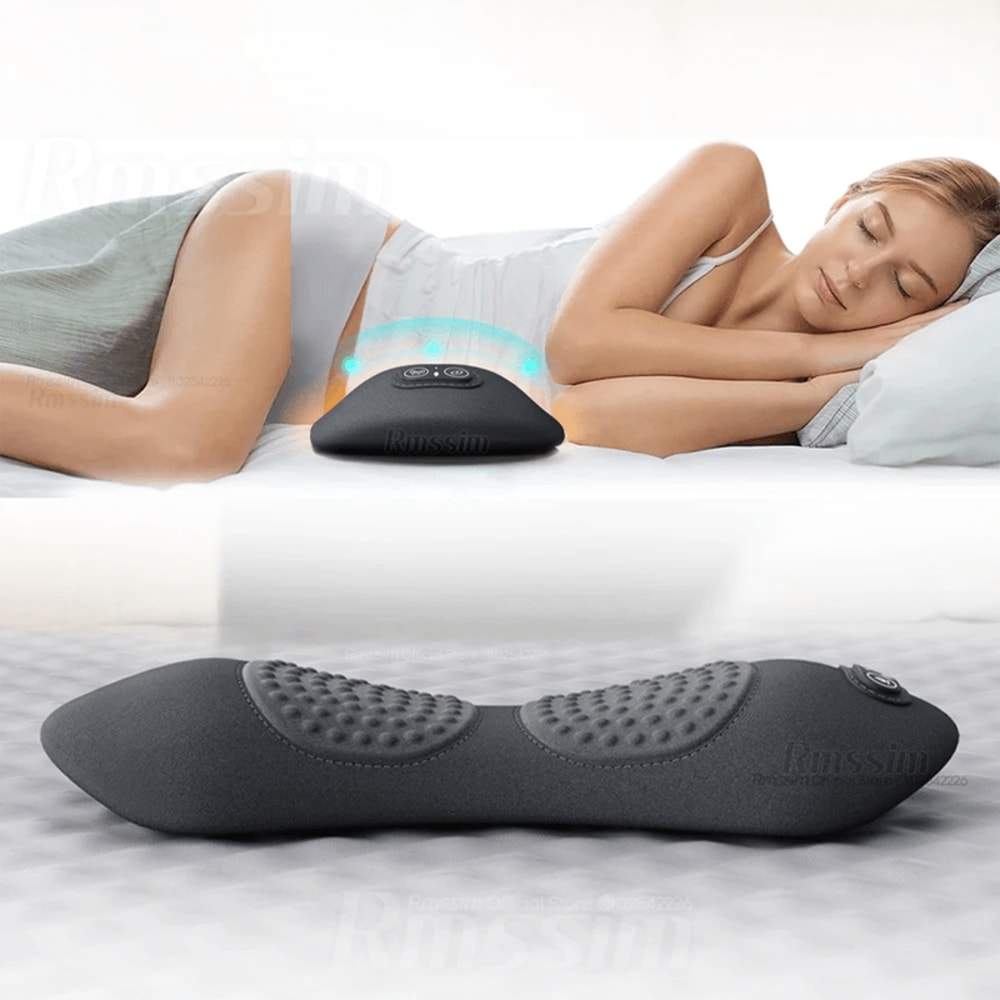 Heated Electric Lumbar Support Pillow With Vibration And Adjustable Height 0