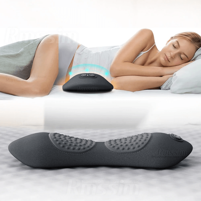 Heated Electric Lumbar Support Pillow With Vibration And Adjustable Height 0