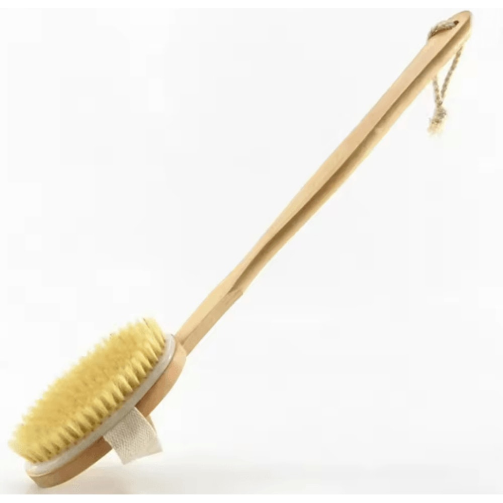 Natural Bristle Back Scrubber With Wooden Handle For Deep Exfoliation 4