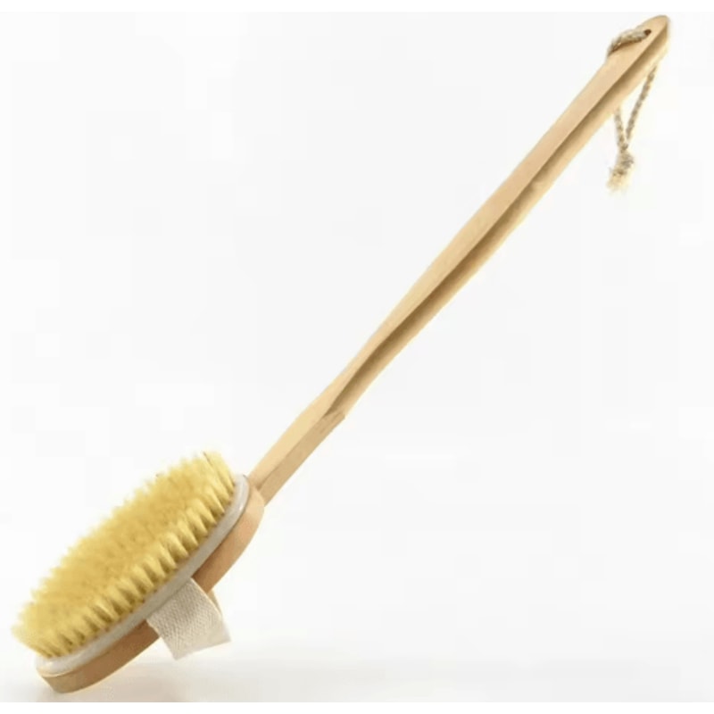 Natural Bristle Back Scrubber With Wooden Handle For Deep Exfoliation 4