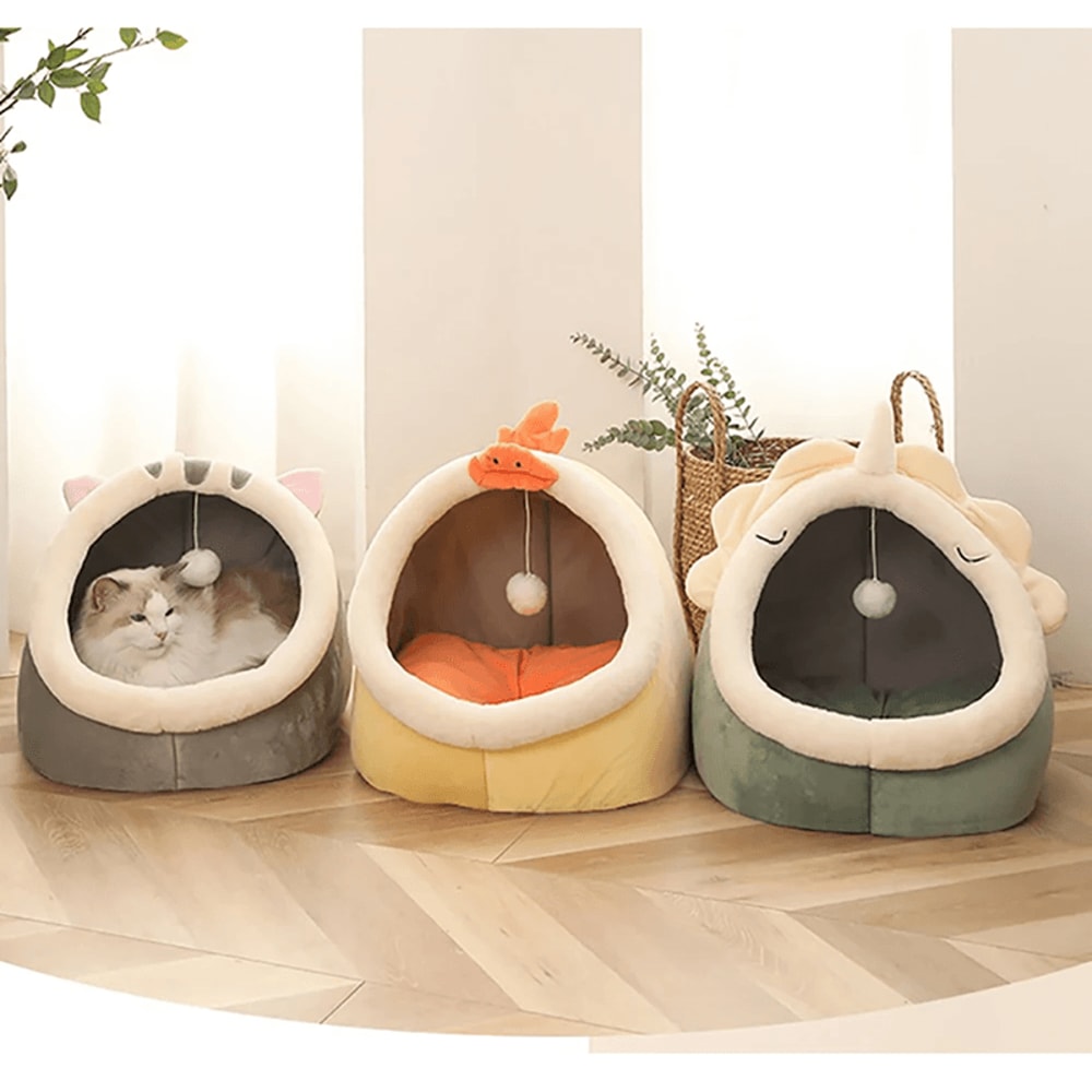 Cozy Cave Cat Bed Foldable Washable Pet Sleeping Nest 0