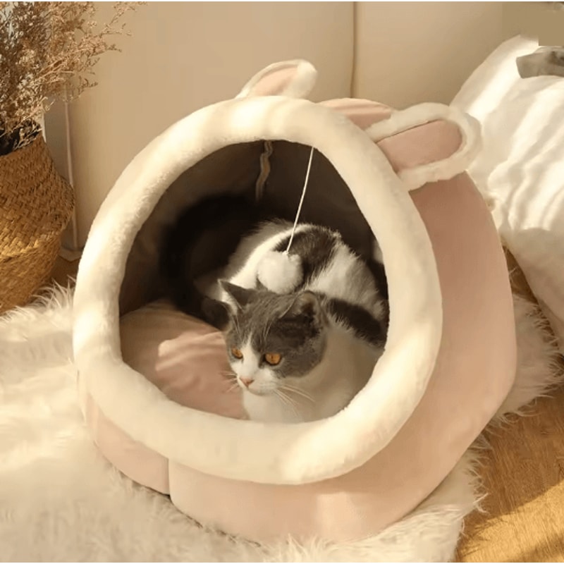 Cozy Cave Cat Bed Foldable Washable Pet Sleeping Nest 2