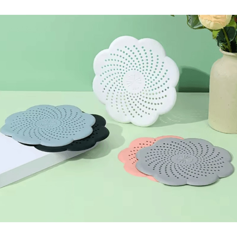 Flower Silicone Drain Cover Hair Catcher Sink Strainer 0