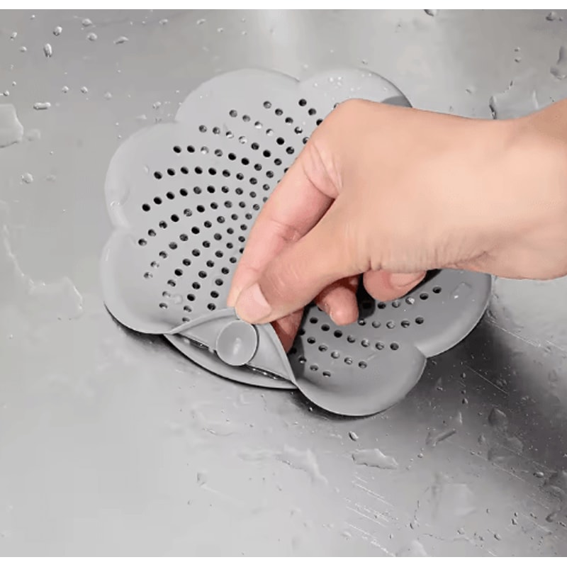 Flower Silicone Drain Cover Hair Catcher Sink Strainer 2