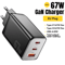 Essager 67W GaN USB C Fast Charger With Dual USB Ports 3