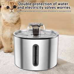 stainless steel cat water fountain 2.5l automatic pet water dispenser
