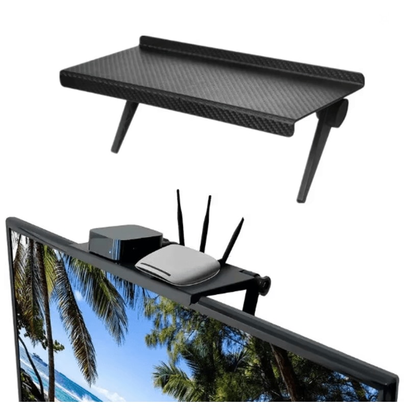 No Drill TV Screen Storage Rack For Router And Set Top Box 0