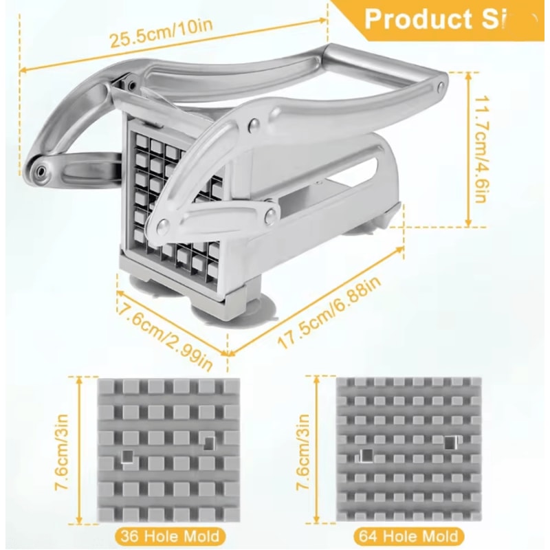 ProChef 4 In 1 Manual Potato Cutter French Fry Slicer Vegetable Chopper 1