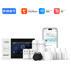 pgst smart home security alarm system 4g wireless wifi with touch screen and app control