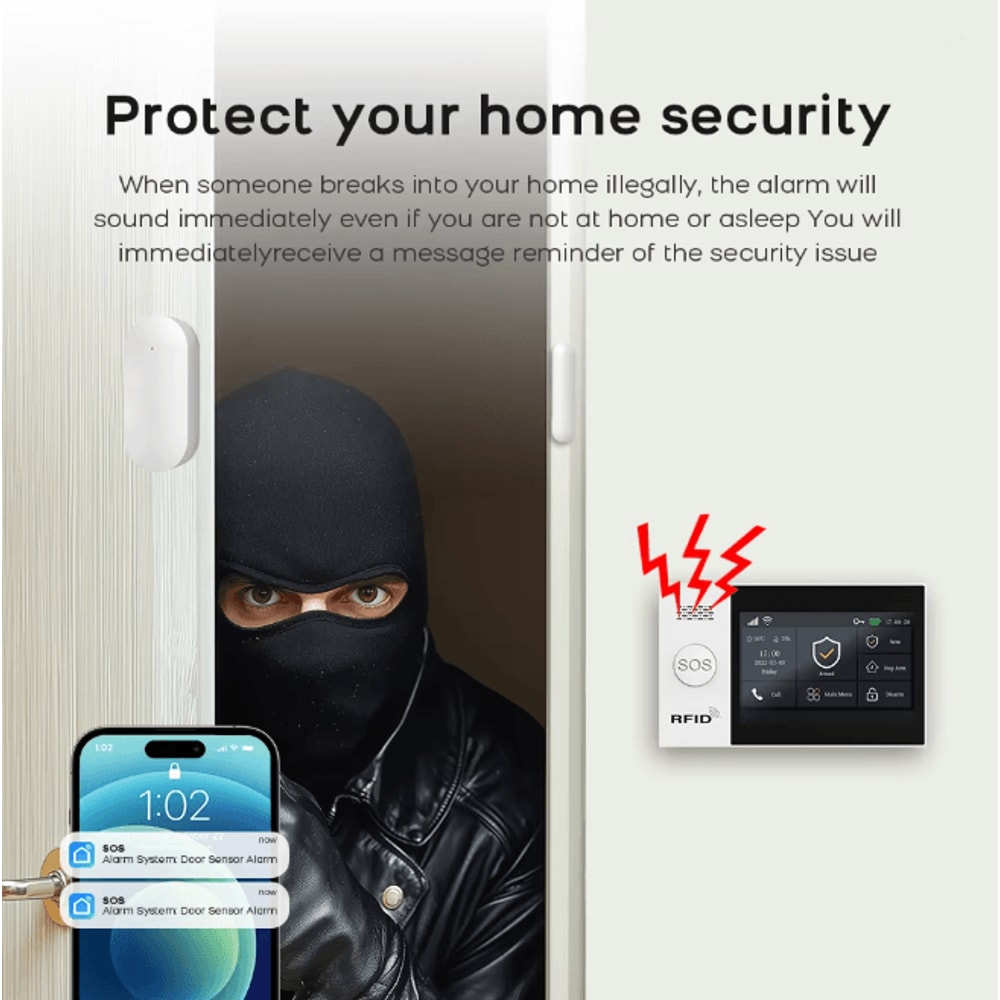 PGST Smart Home Security Alarm System 4G Wireless WIFI With Touch Screen And App Control 2