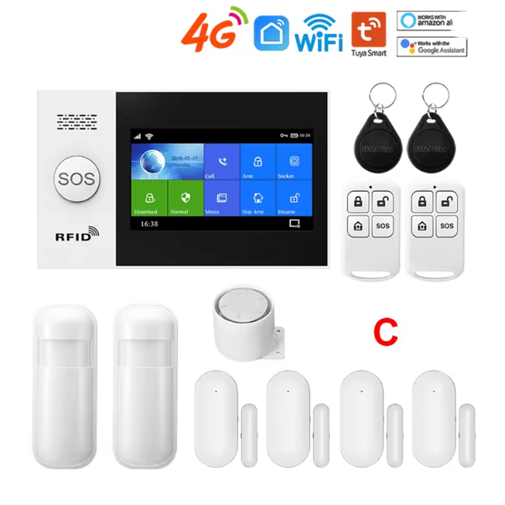 PGST Smart Home Security Alarm System 4G Wireless WIFI With Touch Screen And App Control 6