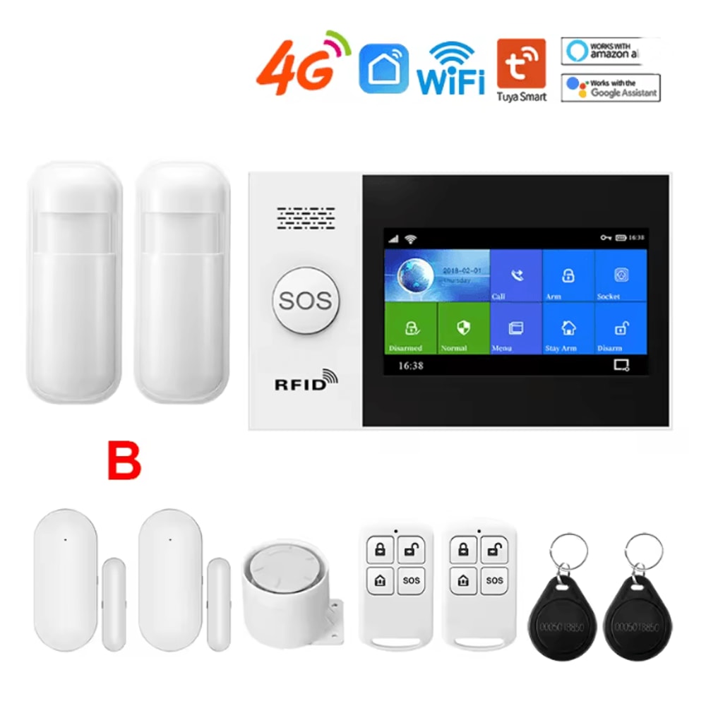 PGST Smart Home Security Alarm System 4G Wireless WIFI With Touch Screen And App Control 5