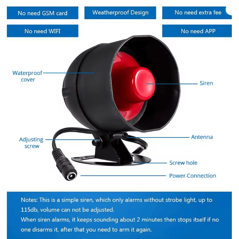 KERUI Wireless Motion Sensor Alarm Siren Standalone Home Security System 2