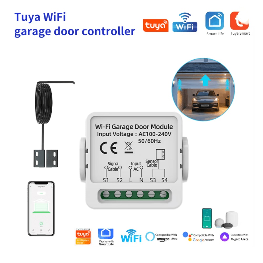 WG01 Smart Garage Door Opener Controller Tuya WIFI With App And Voice Control 0