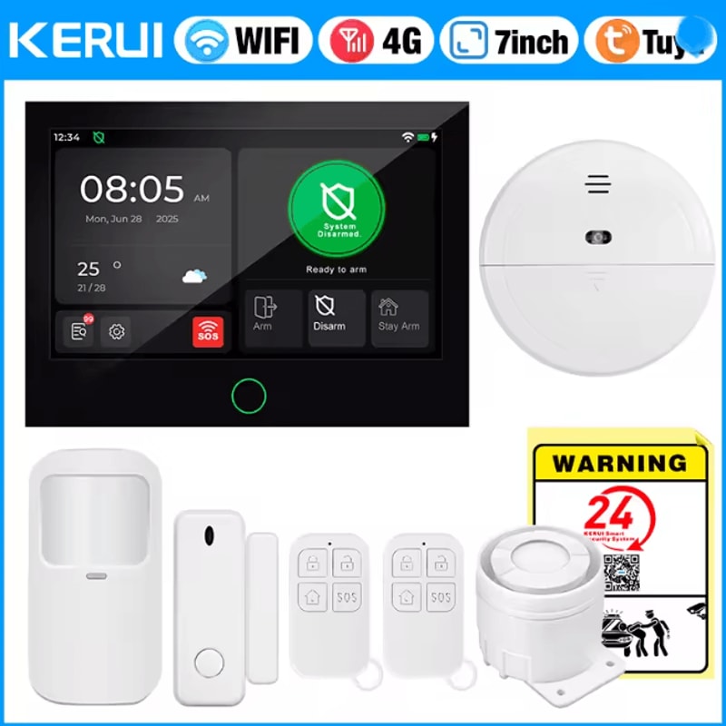 KERUI Smart Home Security Alarm System 4G WIFI With Touch Screen Panel 3