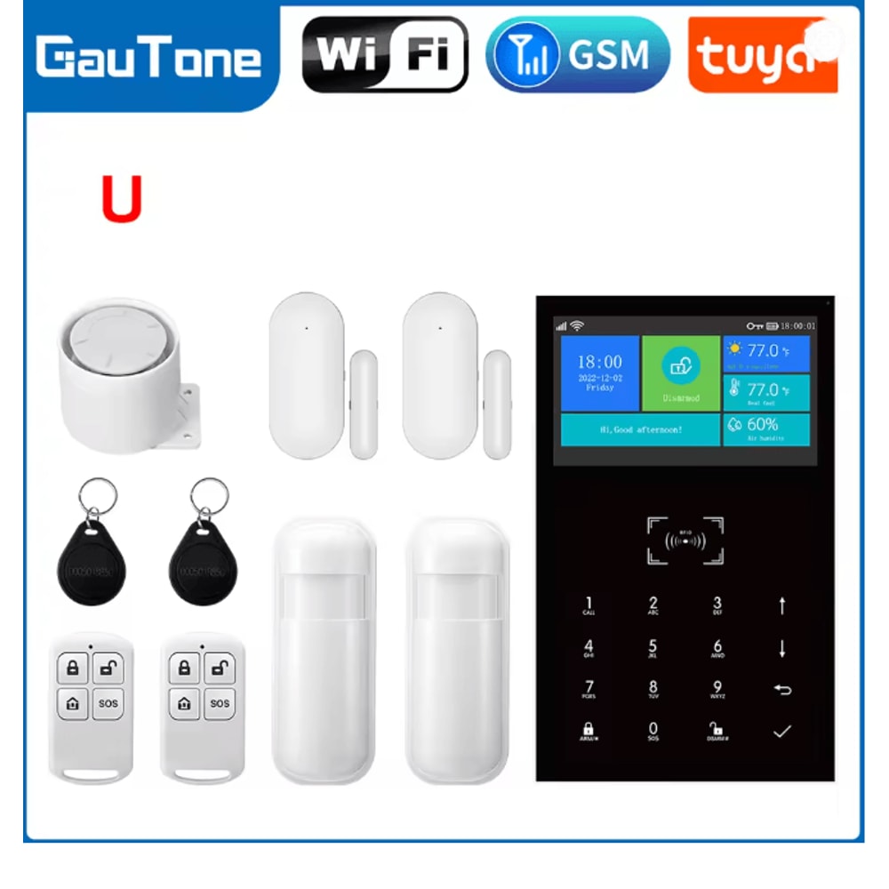 PG109 Smart Home Security Alarm System WIFI GSM With Touch Screen And App Control 4