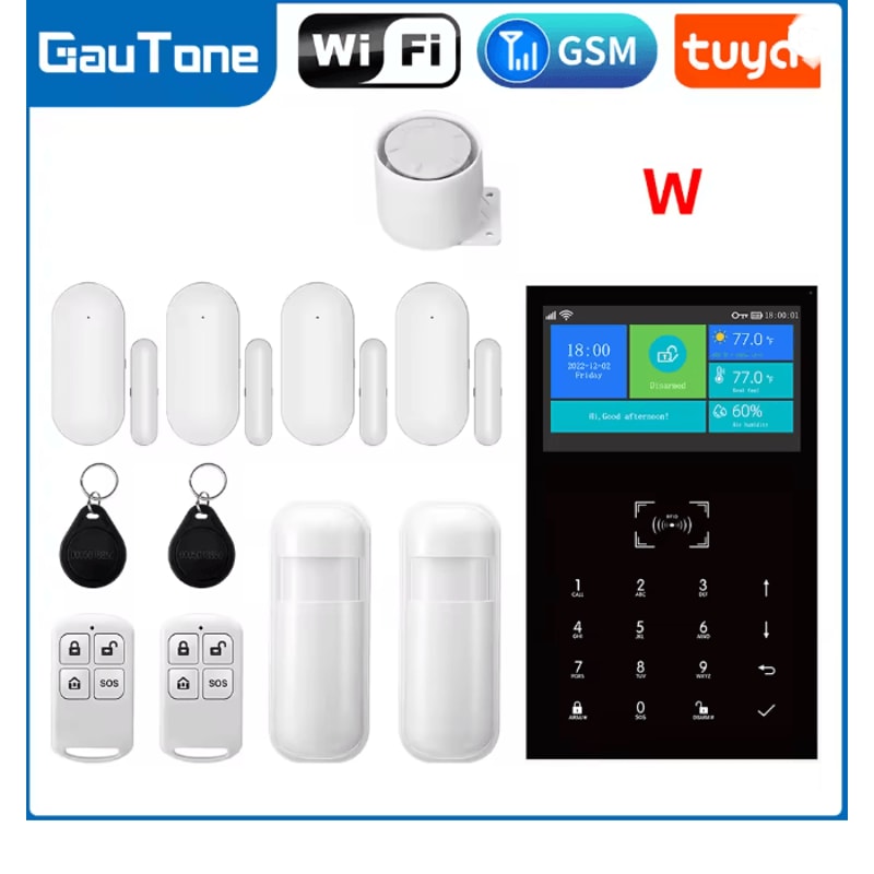 PG109 Smart Home Security Alarm System WIFI GSM With Touch Screen And App Control 6