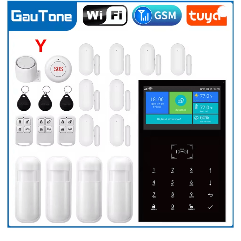 PG109 Smart Home Security Alarm System WIFI GSM With Touch Screen And App Control 7