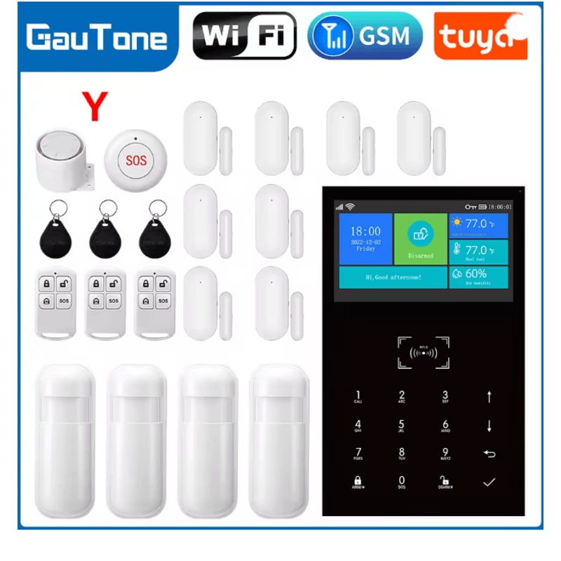 PG109 Smart Home Security Alarm System WIFI GSM With Touch Screen And App Control 7