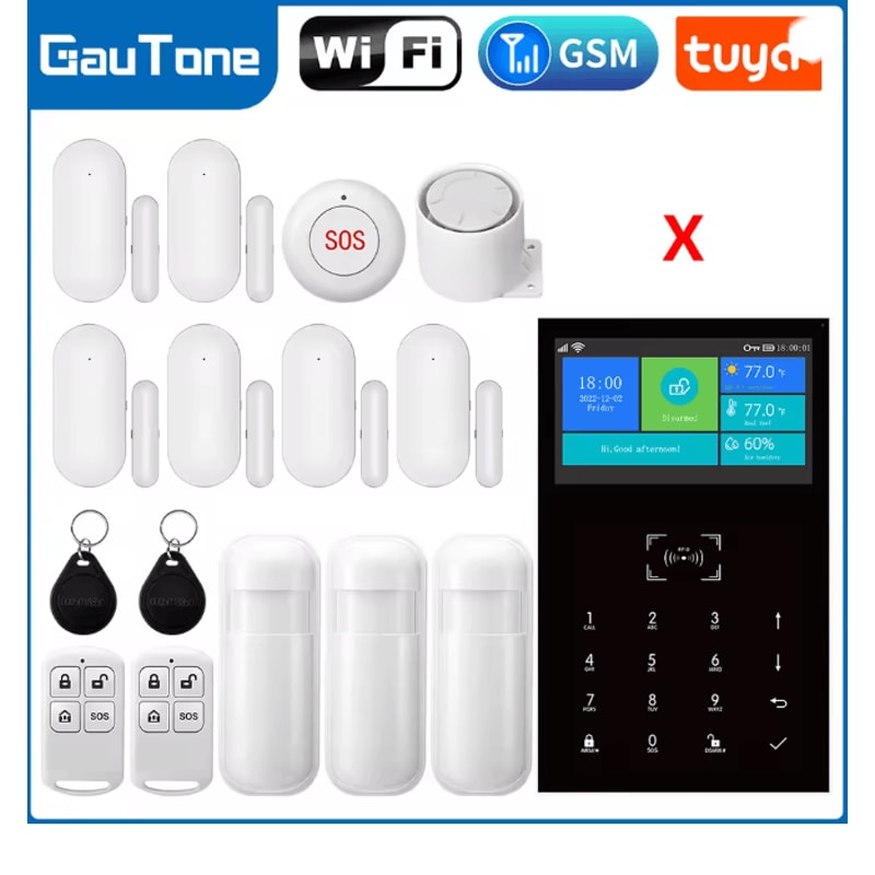 PG109 Smart Home Security Alarm System WIFI GSM With Touch Screen And App Control 8