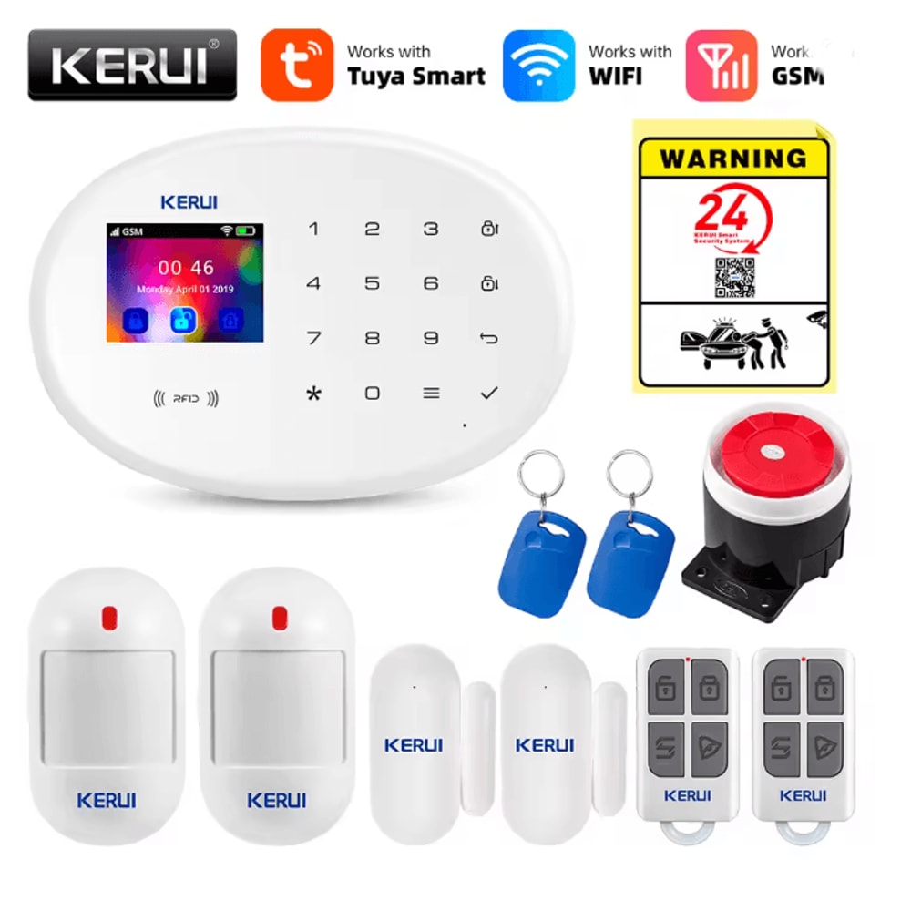KERUI Smart Home Alarm System Wireless WIFI GSM With Motion Sensors 5