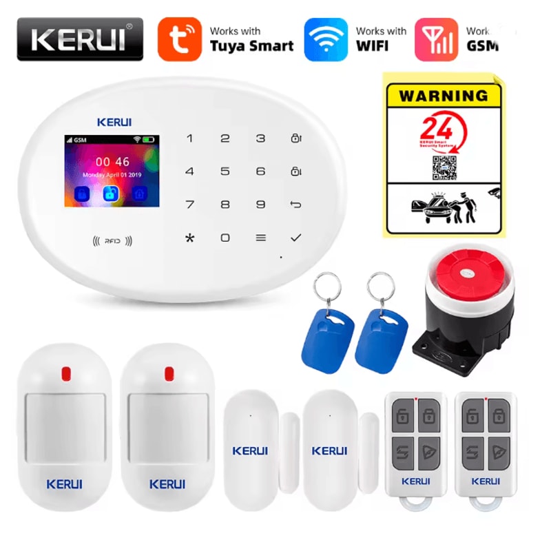 KERUI Smart Home Alarm System Wireless WIFI GSM With Motion Sensors 5
