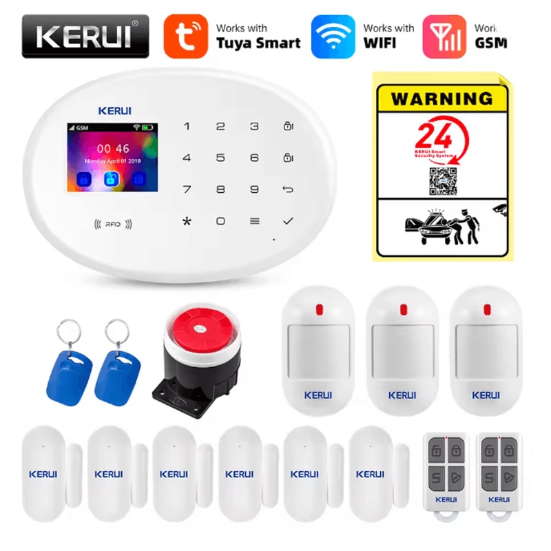 KERUI Smart Home Alarm System Wireless WIFI GSM With Motion Sensors 7