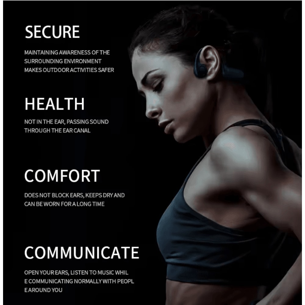 Wireless Bone Conduction Bluetooth Sports Headphones Open Ear Design 1