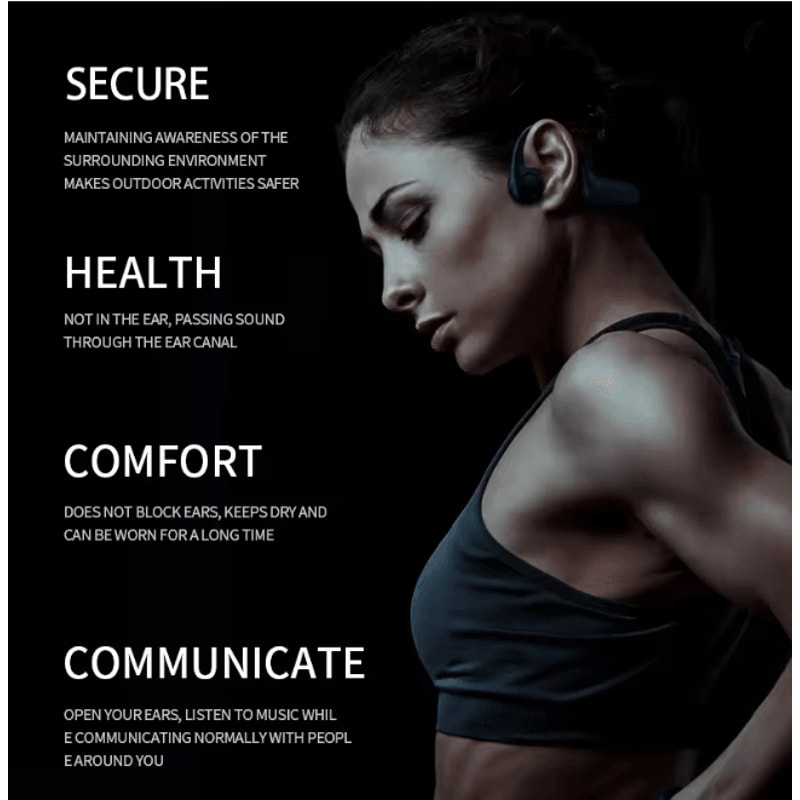 Wireless Bone Conduction Bluetooth Sports Headphones Open Ear Design 1