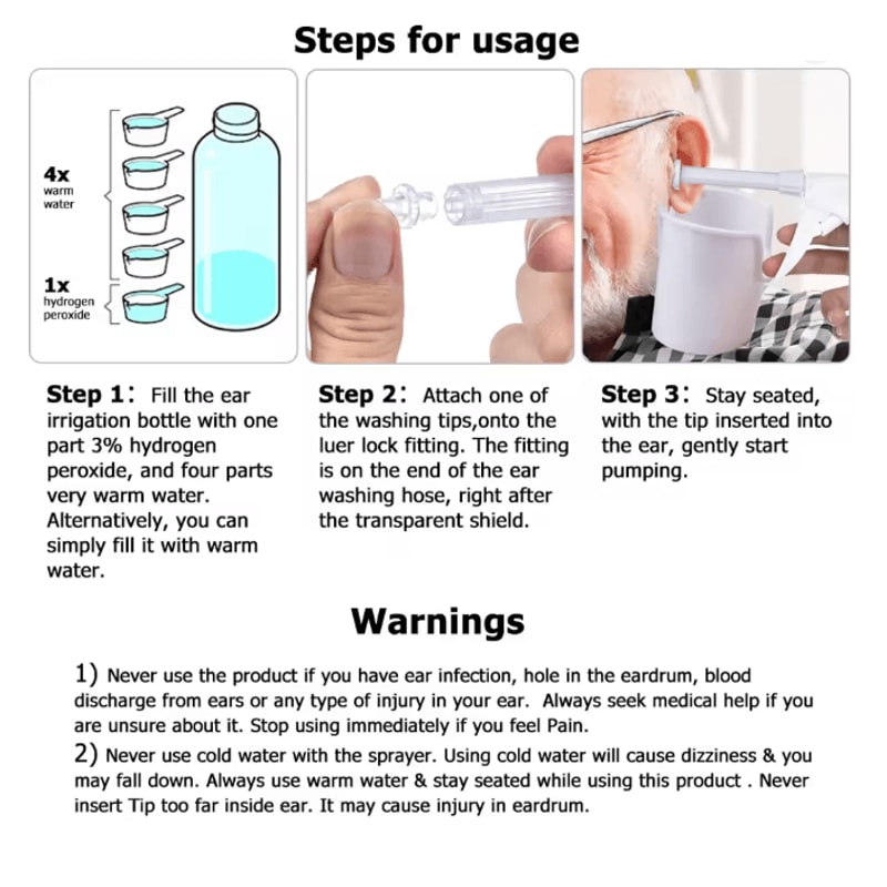300ml Ear Wax Removal Kit Ear Cleaner Irrigation Flushing System 2