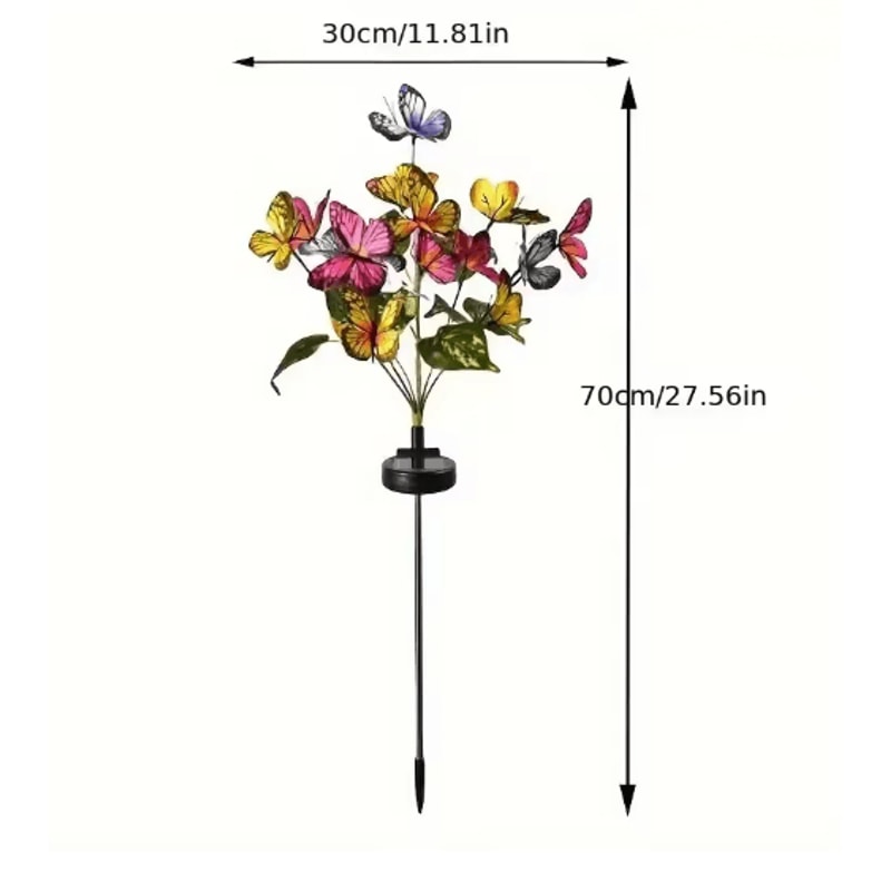 FlutterGlow Solar LED Butterfly Flower Lights For Outdoor Garden Decor 3