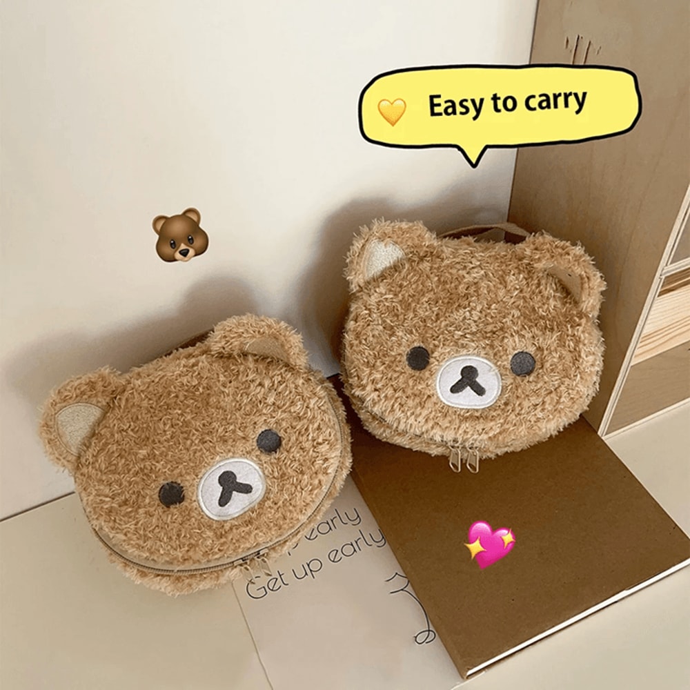 CozyBear Plush Makeup Case Cute Cosmetic Organizer Pouch 4